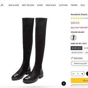 New in box !!!
Elasticated nylon over the knee boots. 
Black 
Paid 89$